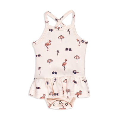 Skirted X-Back Bodysuit