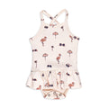 Flamingo | Skirted X-Back Bodysuit
