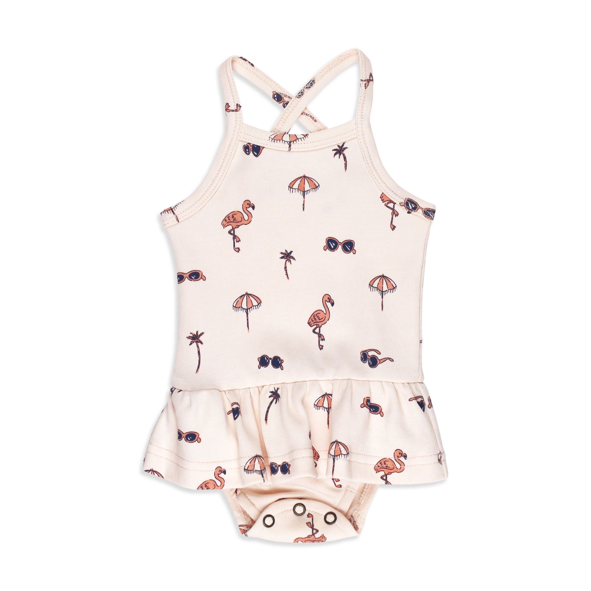 Flamingo | Skirted X-Back Bodysuit