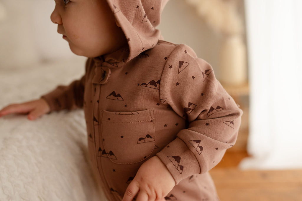 Latte Mountain | Organic Zipper Romper