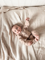 Oatmeal Pinecone | Organic Zipper Romper