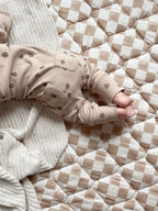 Oatmeal Pinecone | Organic Zipper Romper