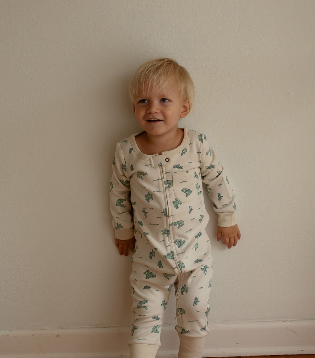 Alligator | Organic Zipper Romper