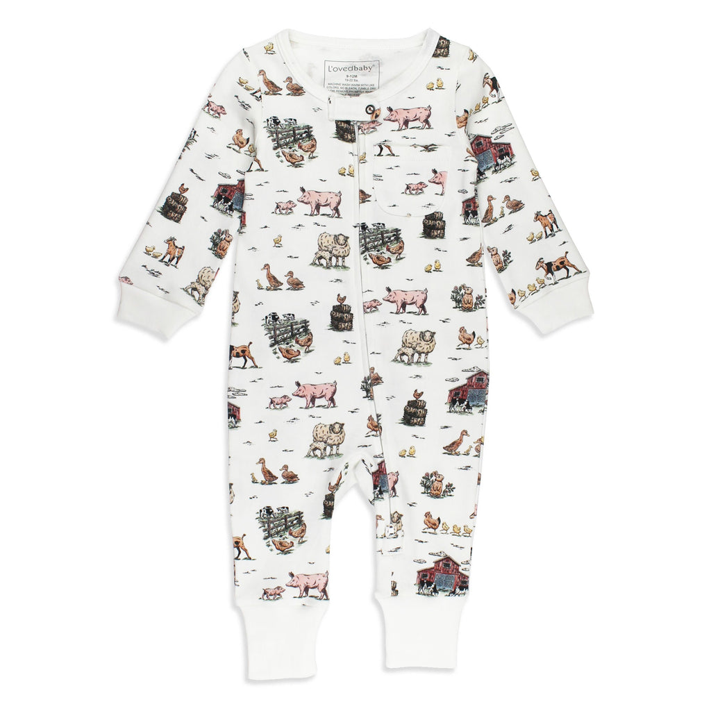 Farm Friends | Organic Zipper Romper