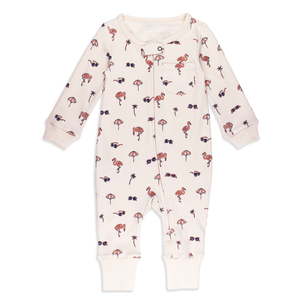 Flamingo | Organic Zipper Romper