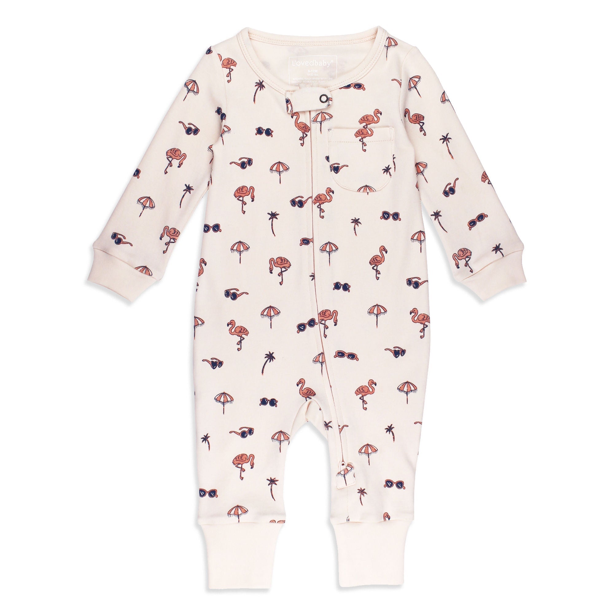 Flamingo | Organic Zipper Romper