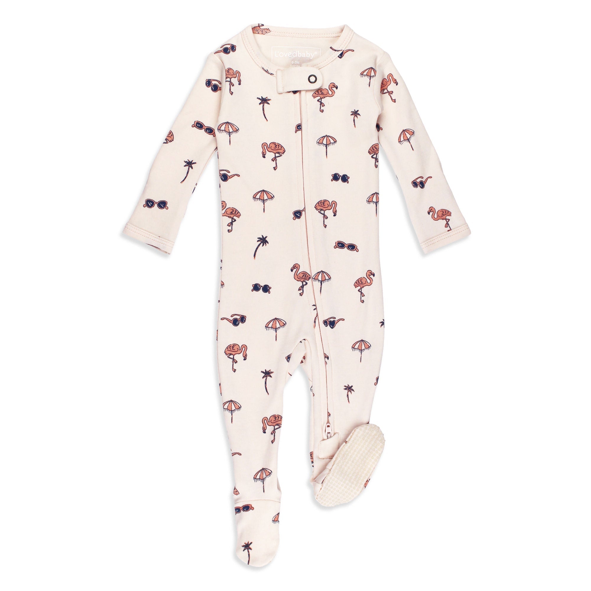 Flamingo | Organic Zipper Footie