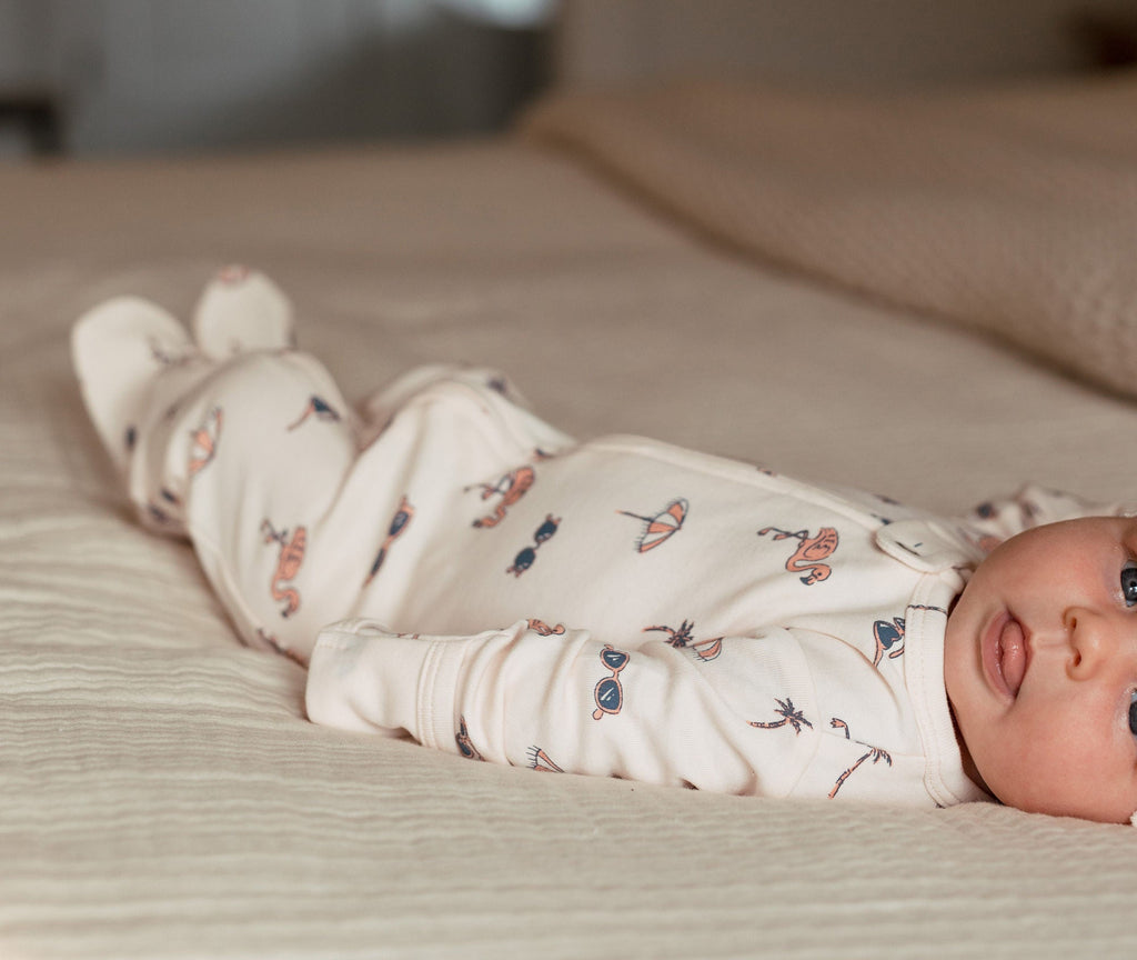 Flamingo | Organic Zipper Footie