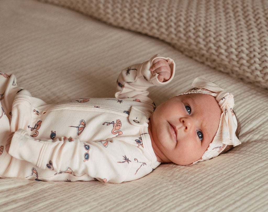 Flamingo | Organic Zipper Footie