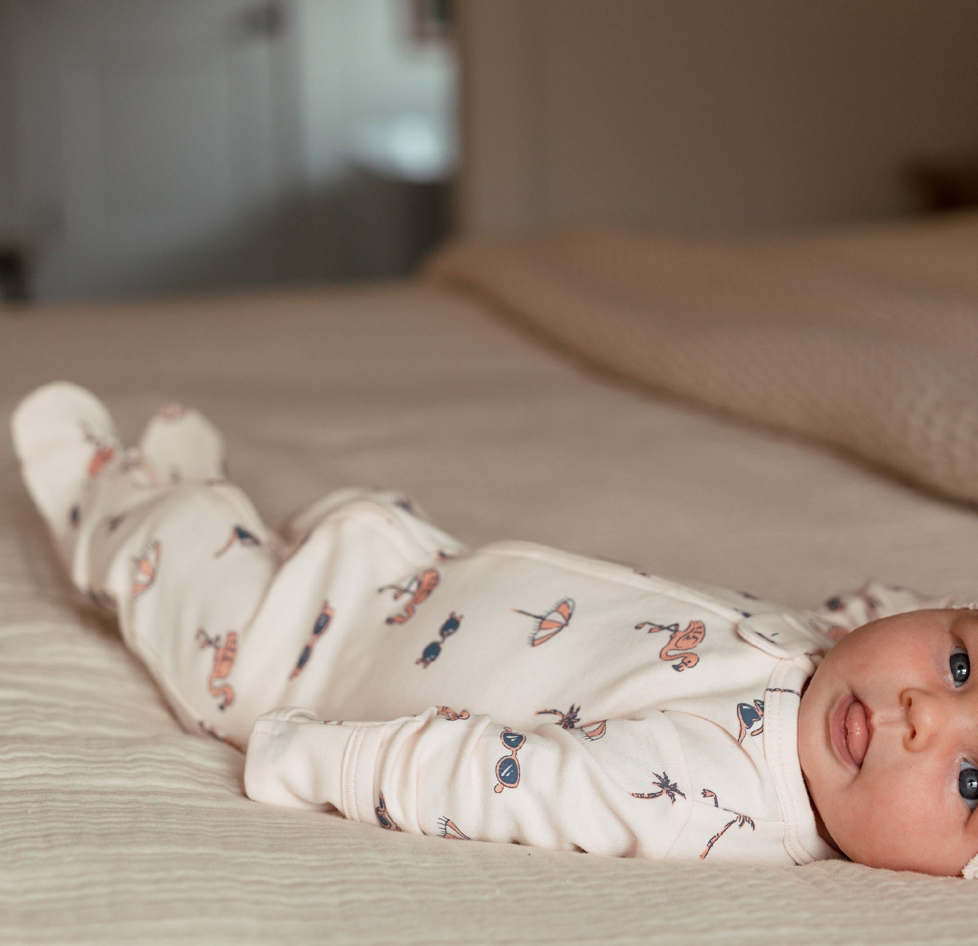 Flamingo | Organic Zipper Footie
