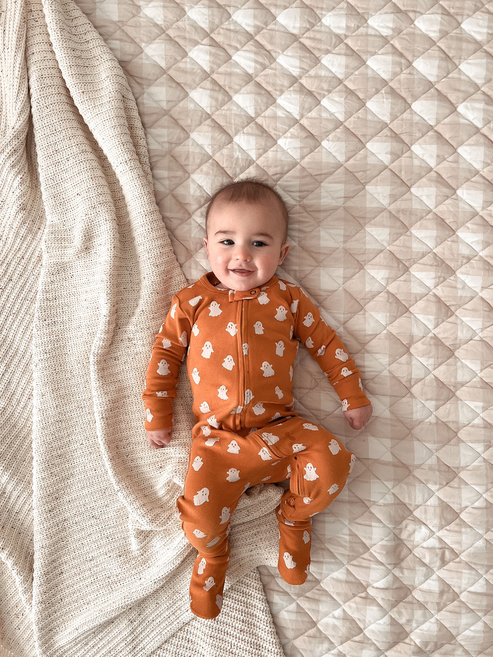 Ghosts | Organic Zipper Footie