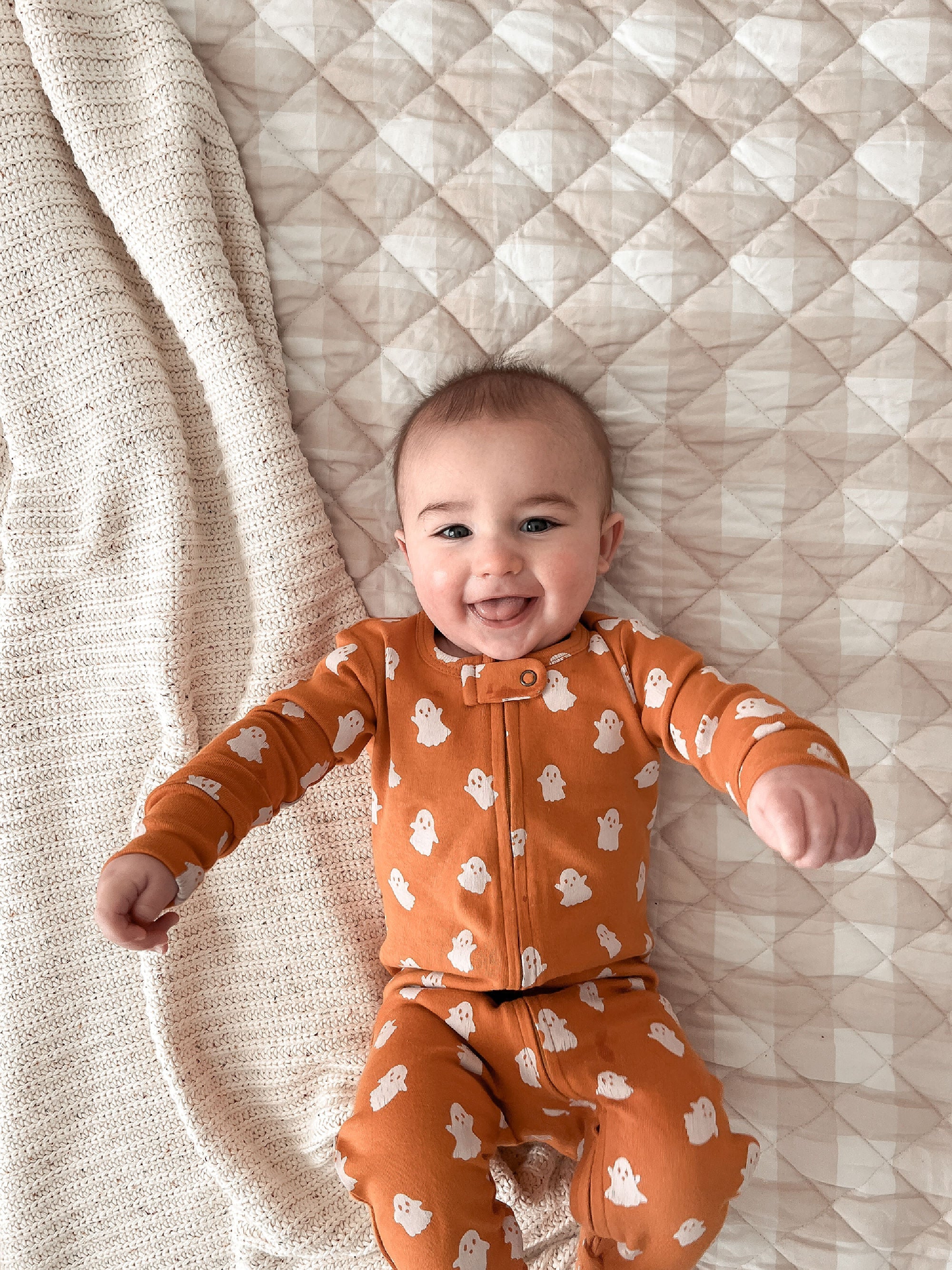 Ghosts | Organic Zipper Footie