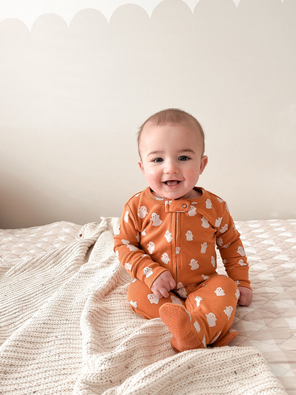Ghosts | Organic Zipper Footie