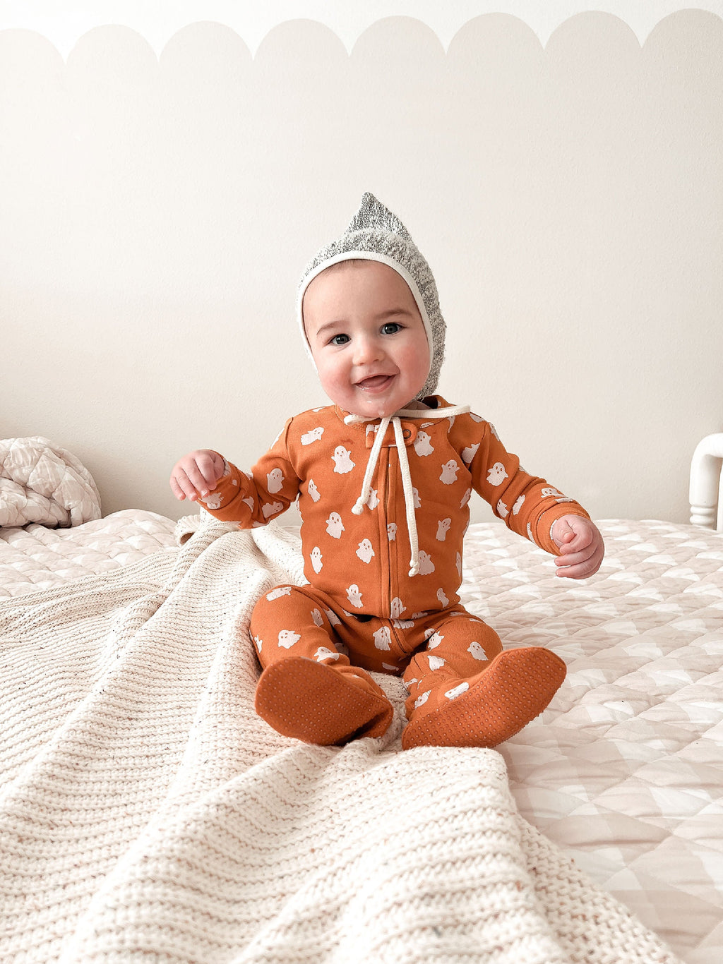 Ghosts | Organic Zipper Footie