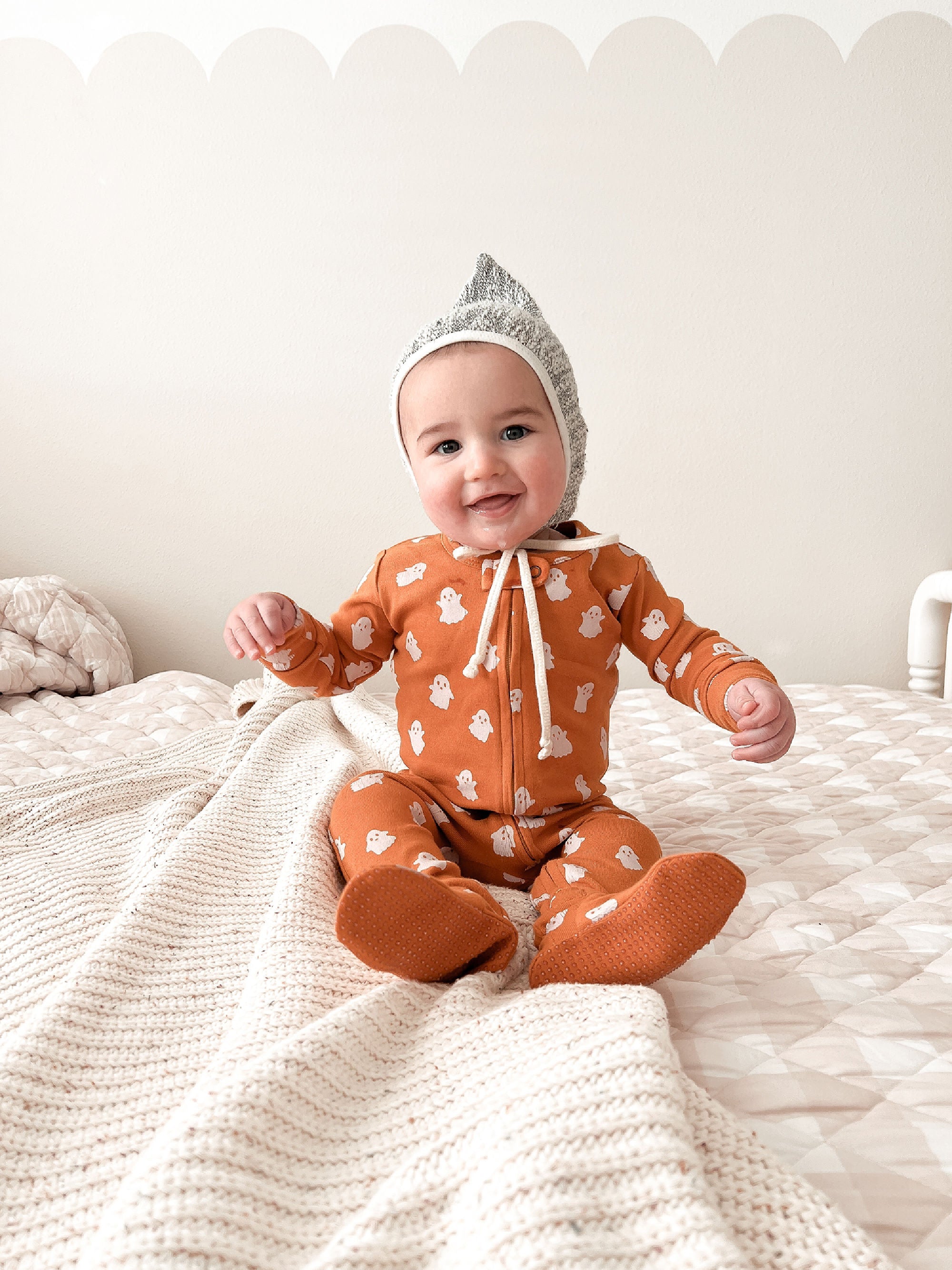 Ghosts | Organic Zipper Footie