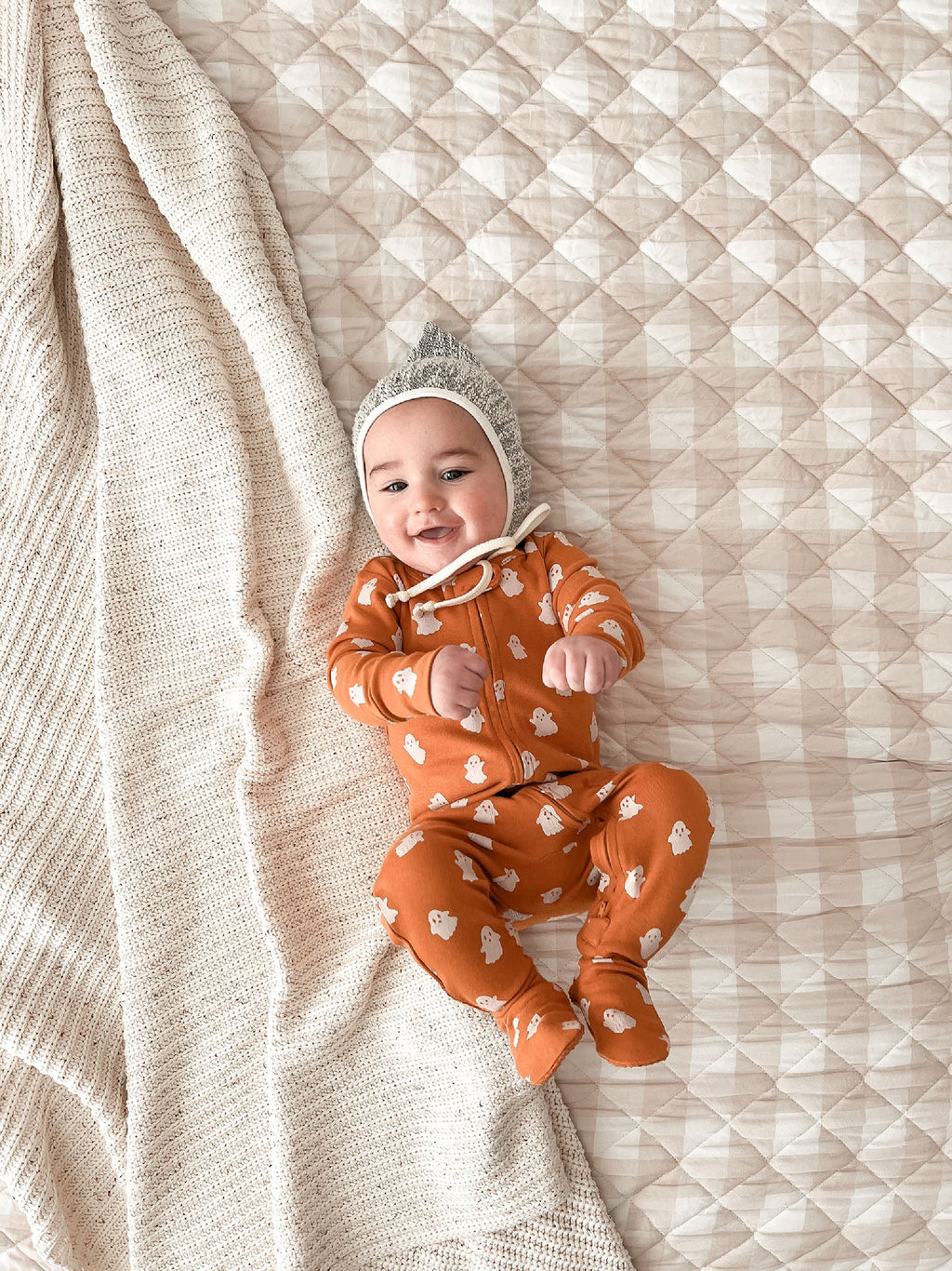Ghosts | Organic Zipper Footie