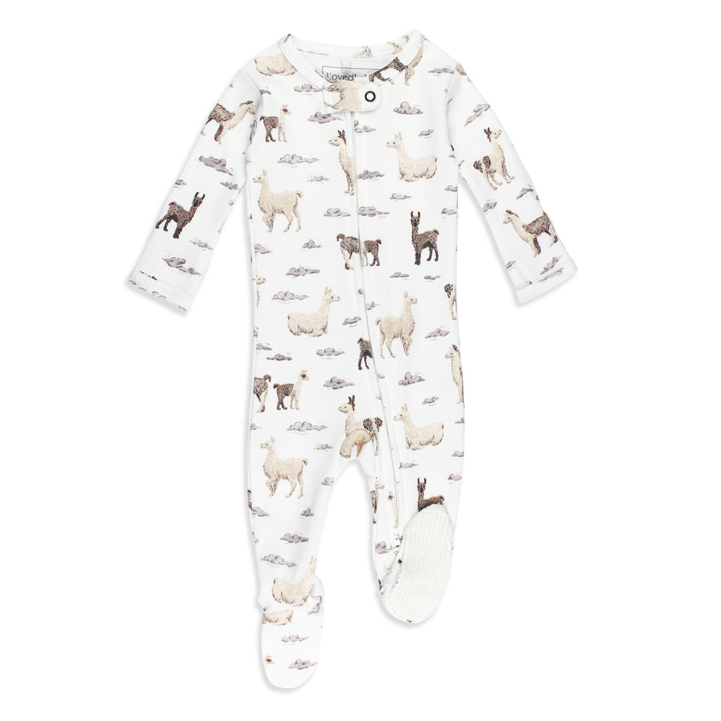 Llama | Organic Zipper Footie