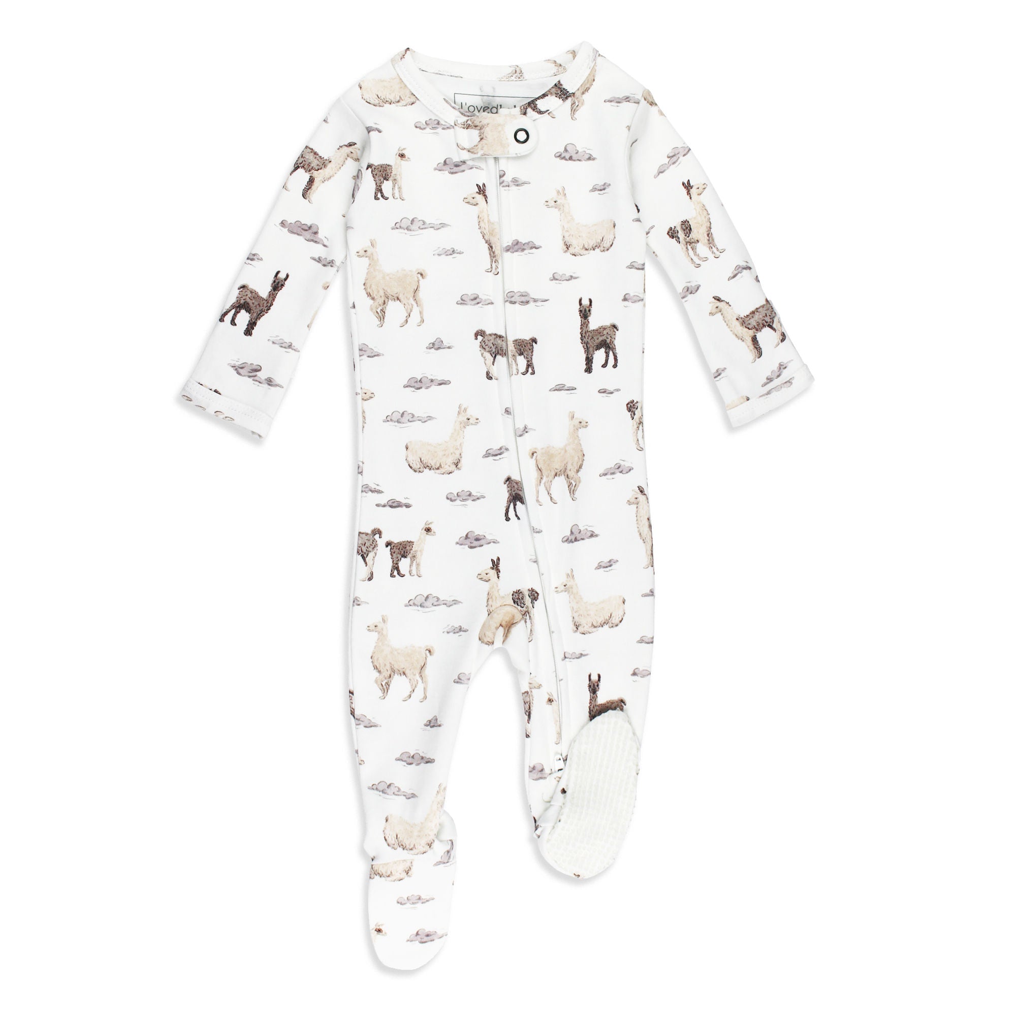 Llama | Organic Zipper Footie