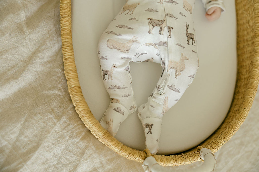 Llama | Organic Zipper Footie