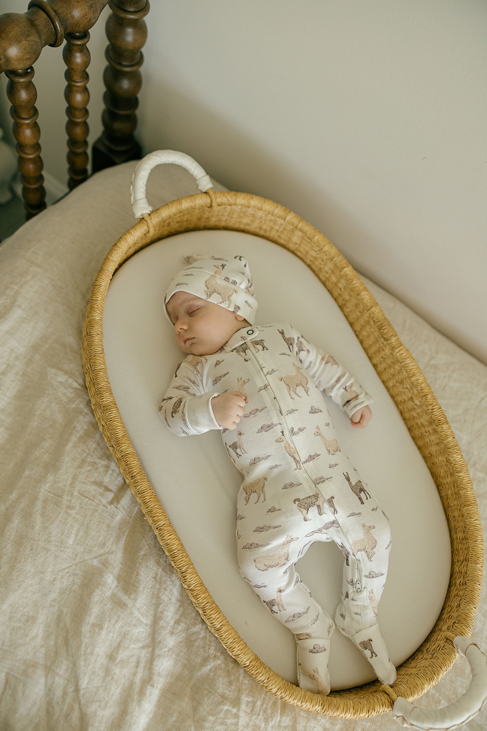 Llama | Organic Zipper Footie