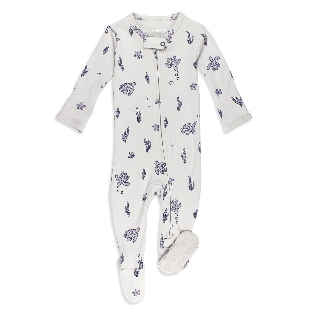 Sea Turtle | Organic Zipper Footie
