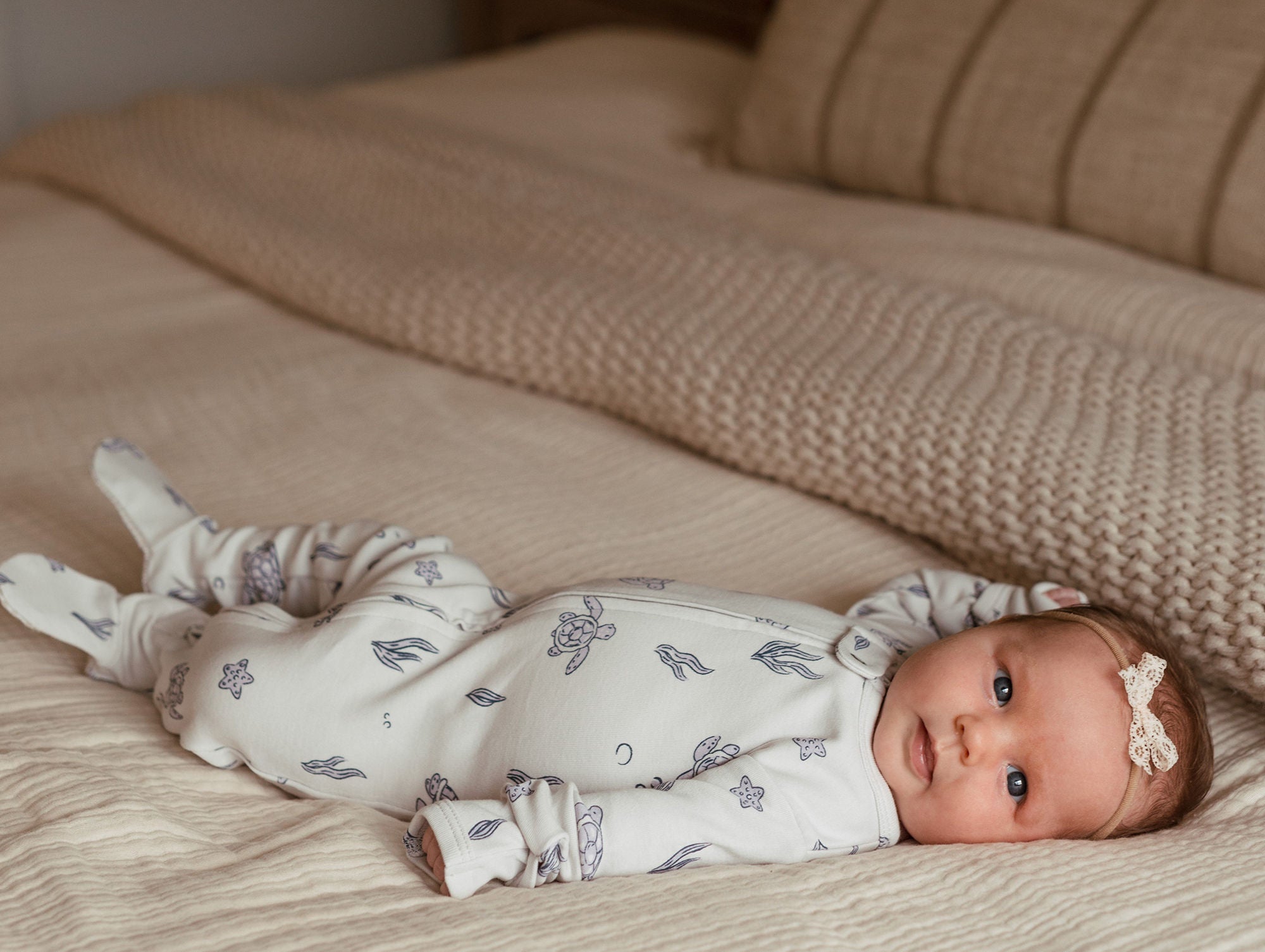 Sea Turtle | Organic Zipper Footie