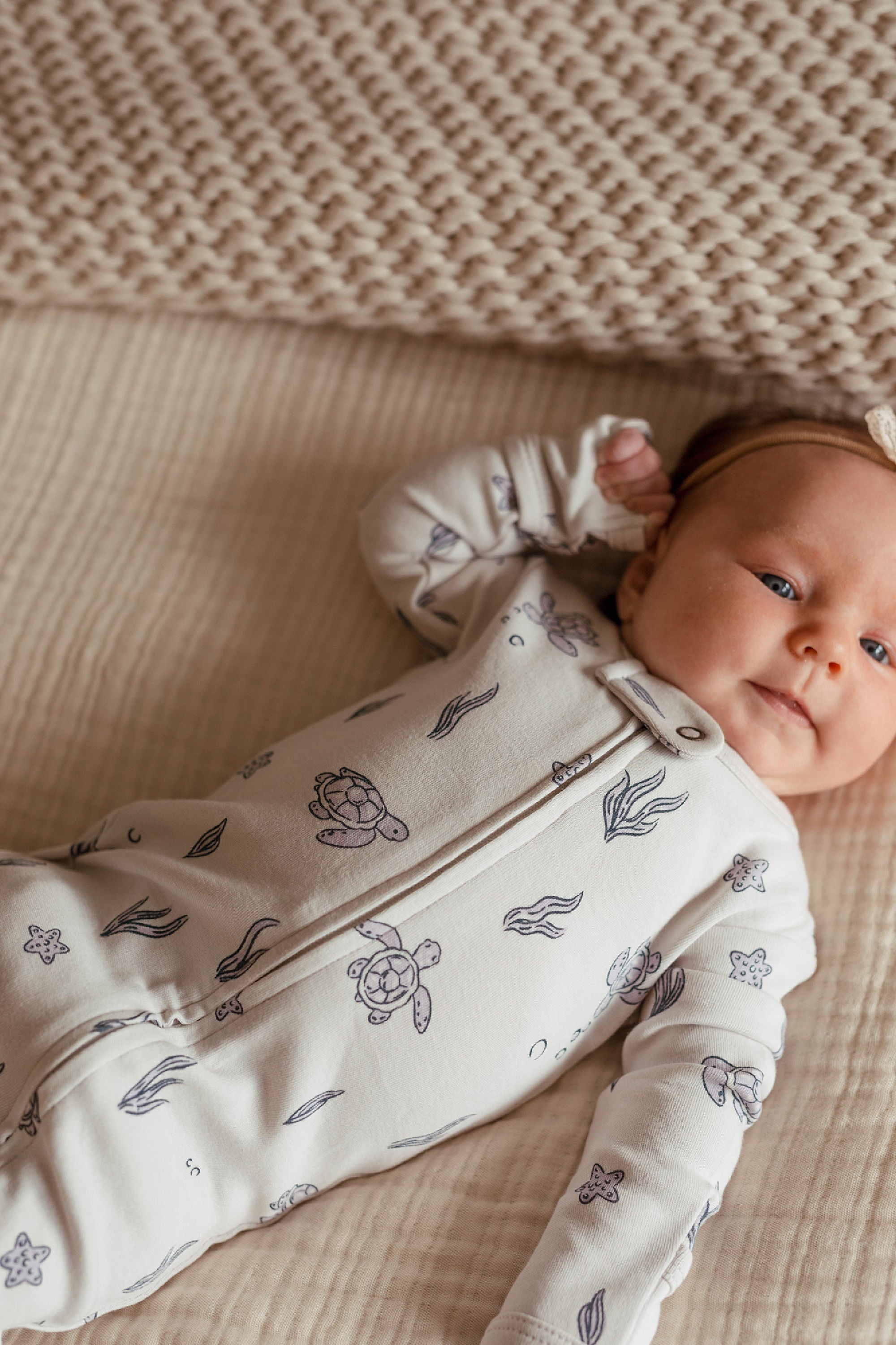 Sea Turtle | Organic Zipper Footie