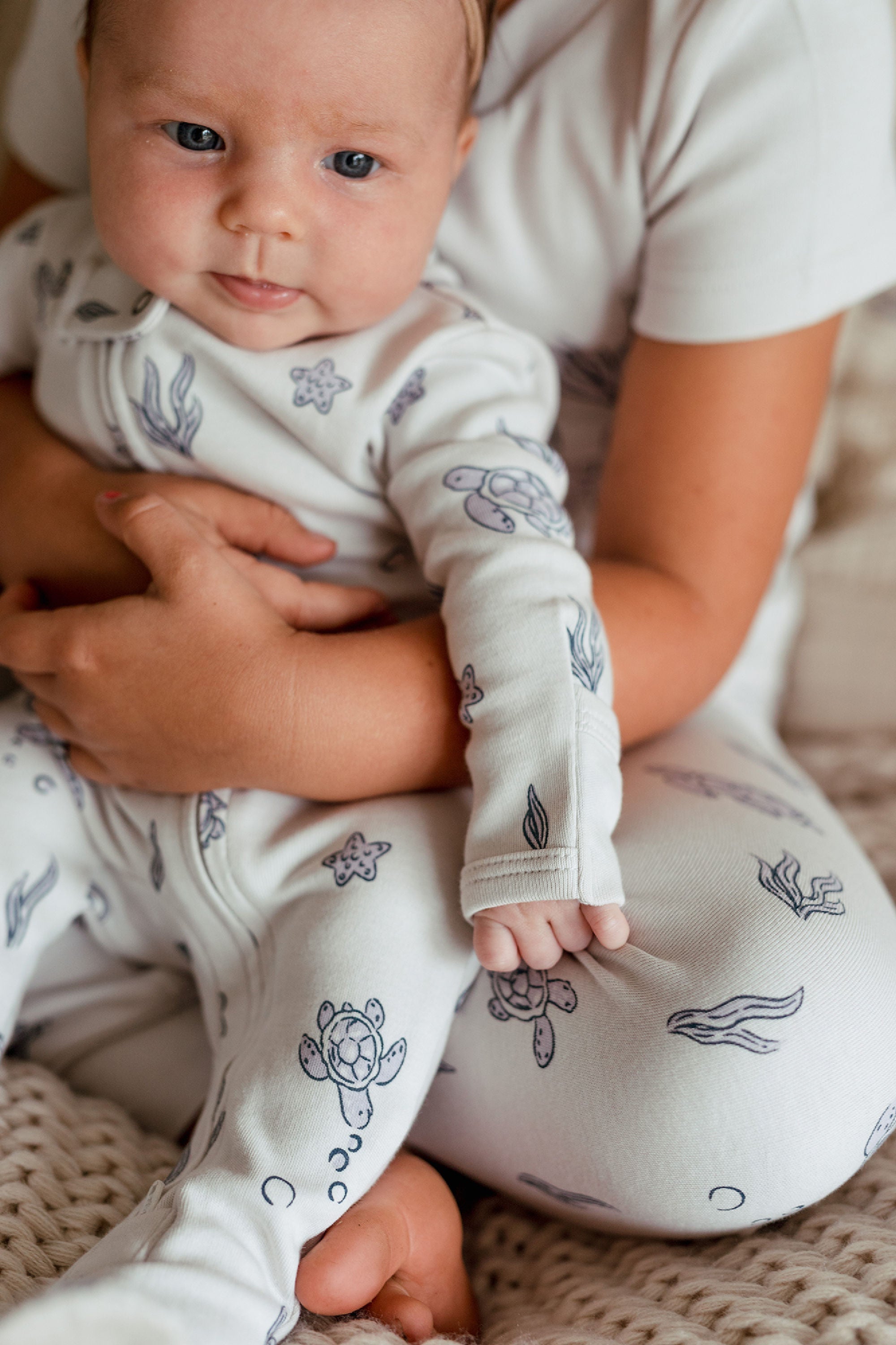 Sea Turtle | Organic Zipper Footie