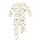 Shark | Organic Zipper Footie