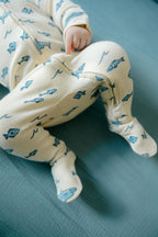 Shark | Organic Zipper Footie