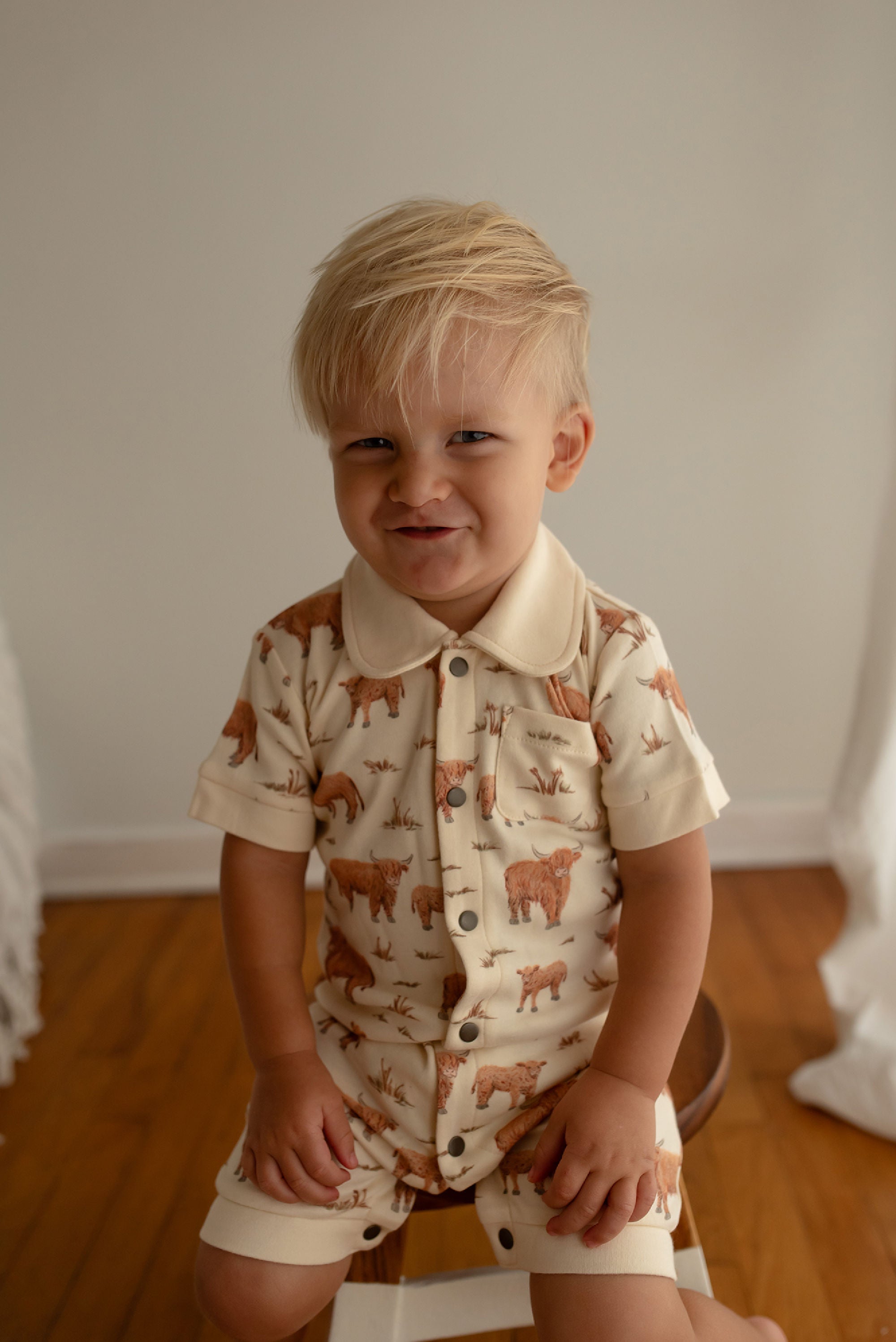 Highland Cow | Organic S/Sleeve Coverall