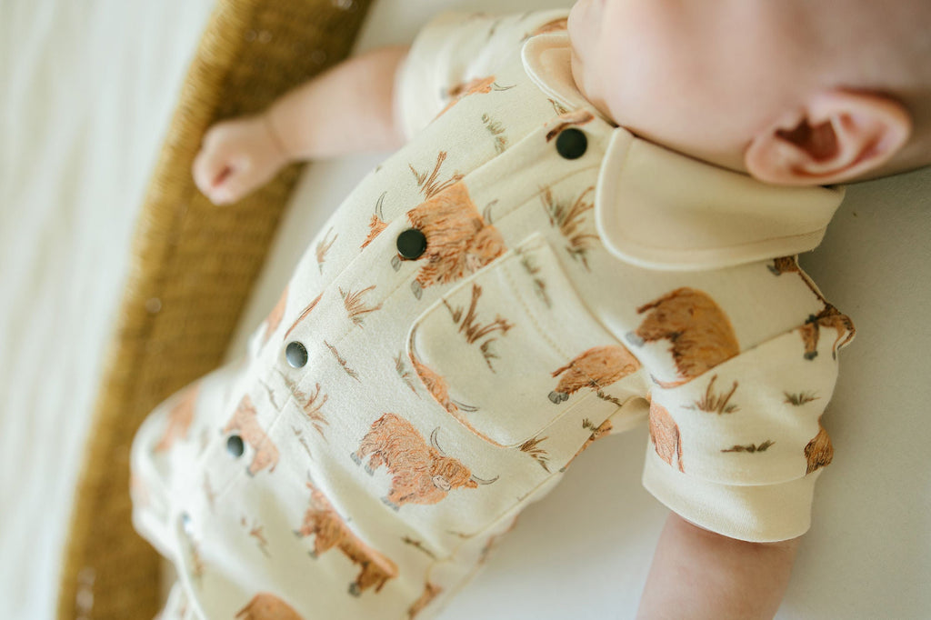 Highland Cow | Organic S/Sleeve Coverall