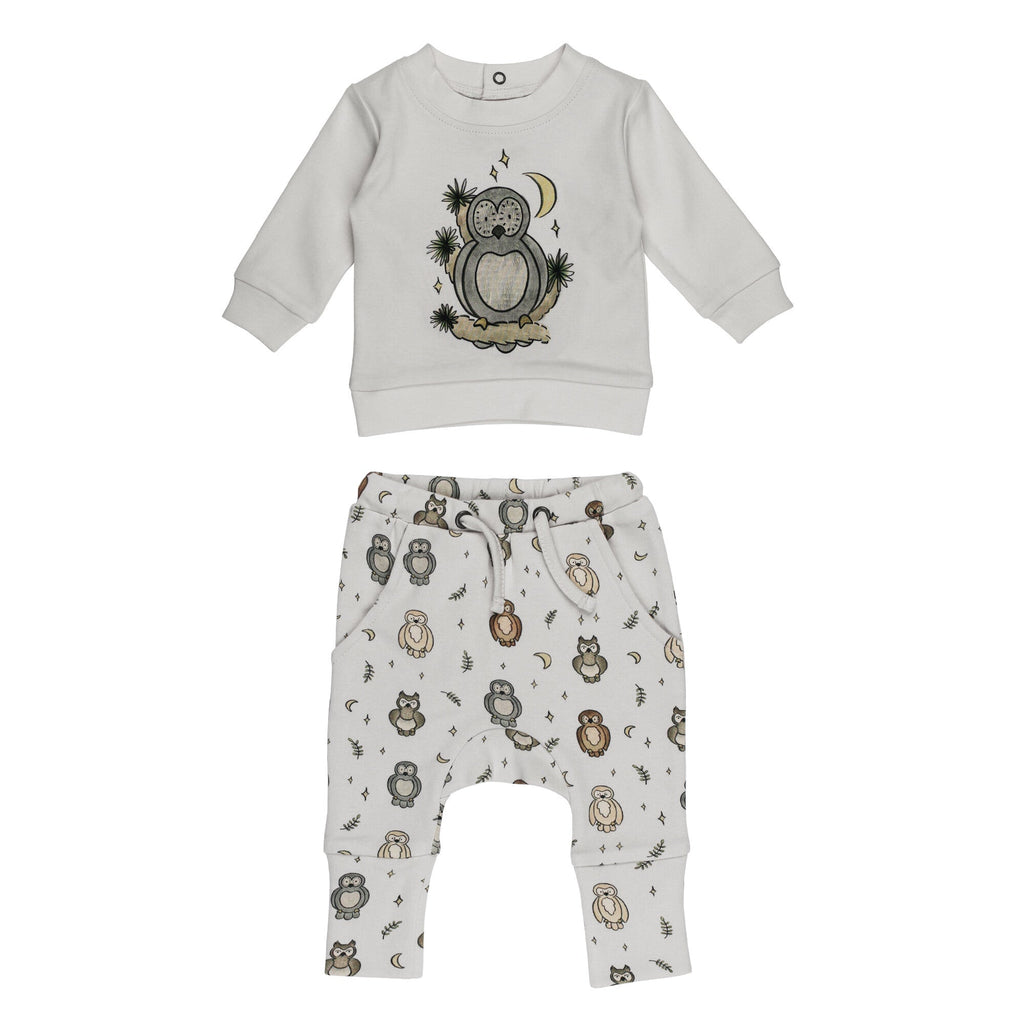 Owl Hoo? | Organic Sweatshirt & Jogger Set