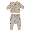 Oatmeal Pinecone | Organic Henley Sweatshirt & Jogger Set