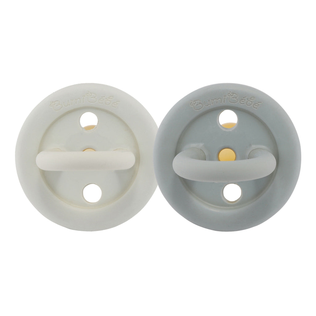 BumiBébé Pacifier 3+ Months Two-Pack - Round - Dove Grey & Sage