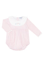 Pink Herringbone Embroidered Bubble LS