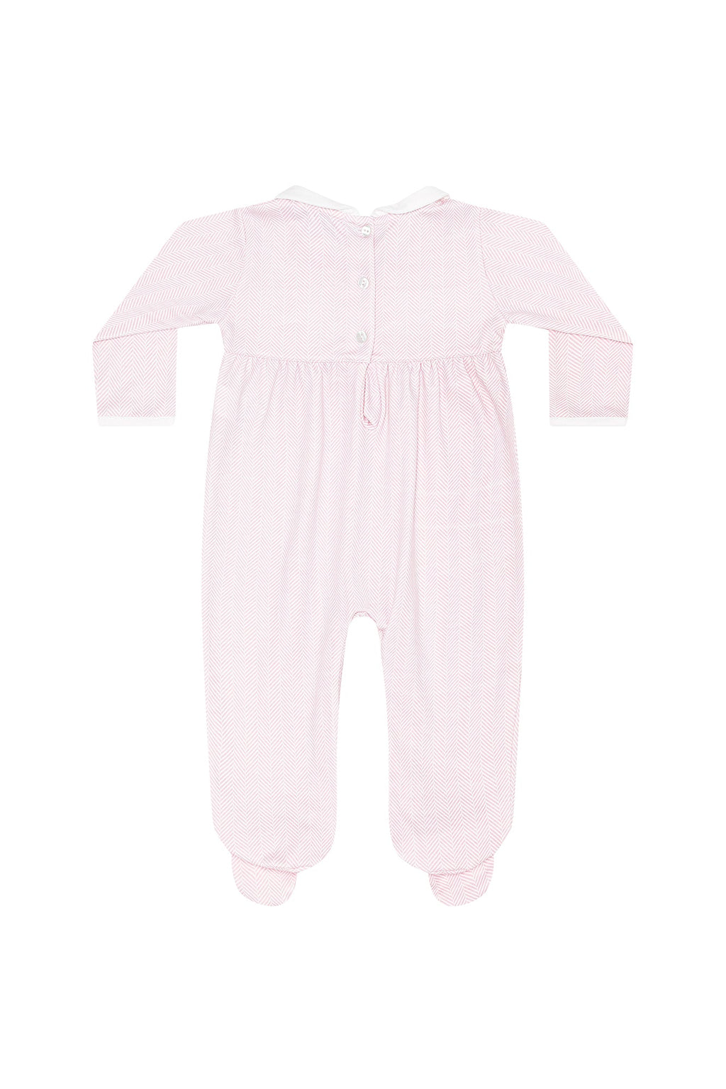 Herringbone Embroidered Footie