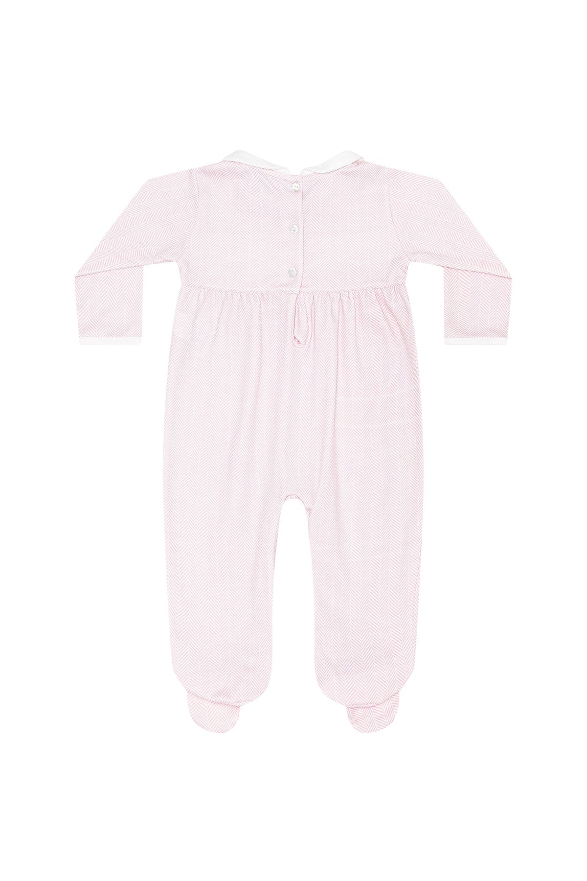 Herringbone Embroidered Footie