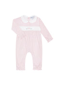 Pink Herringbone Embroidered Playsuit
