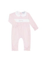 Pink Herringbone Embroidered Playsuit