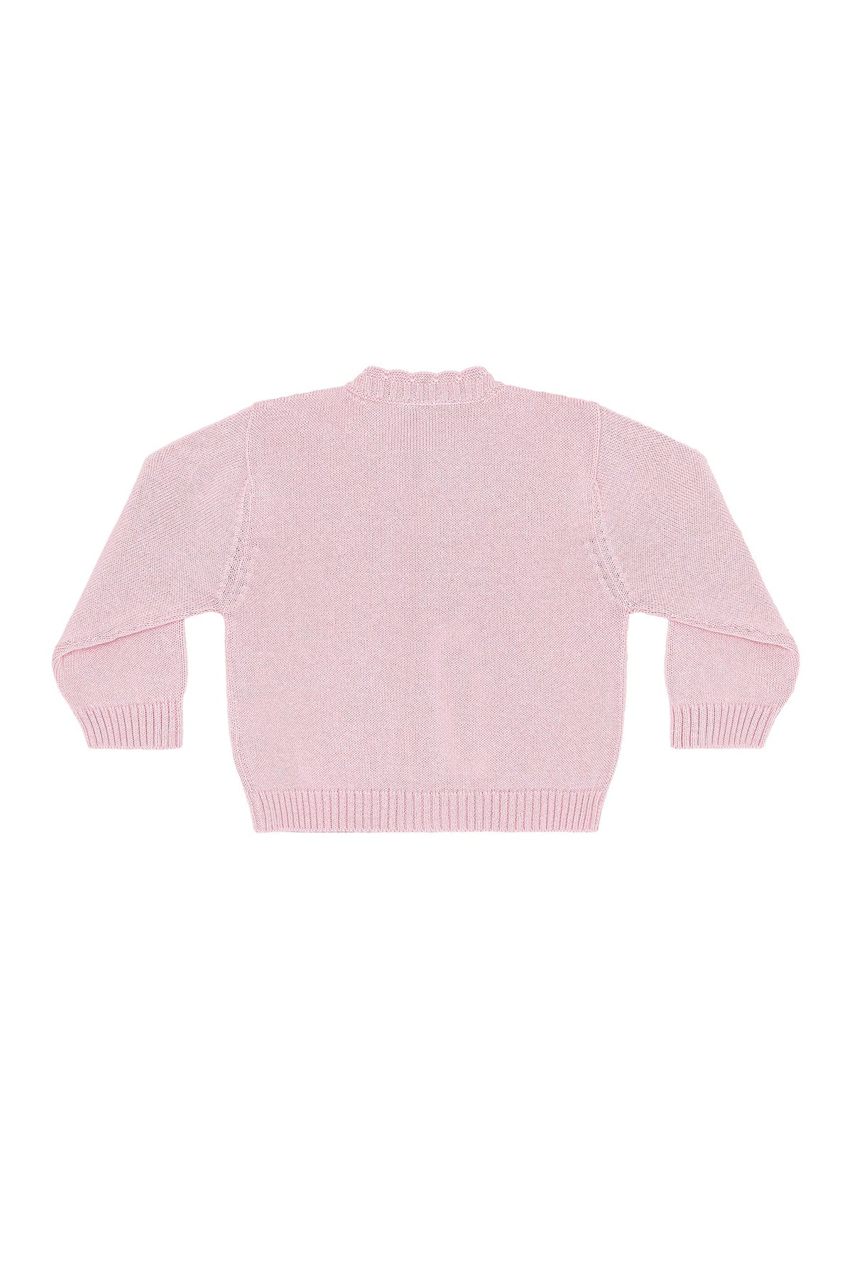 Pink Rocking Horse Embroidered Knit Cardigan