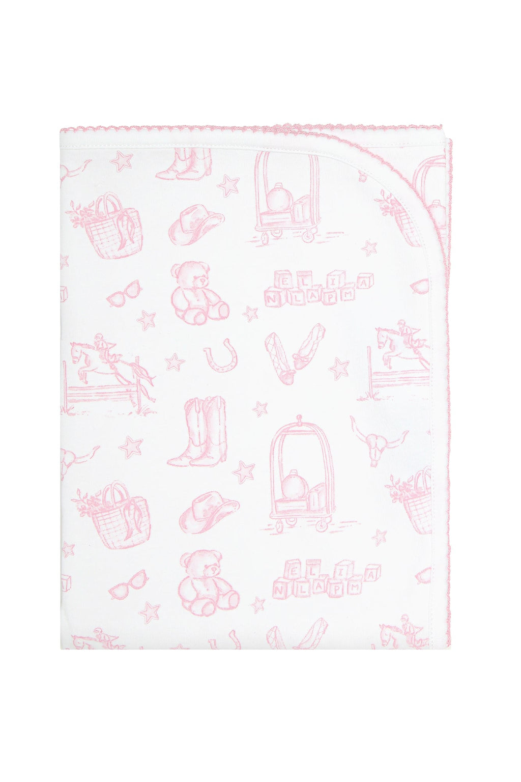 Pink Lone Star Toile Blanket