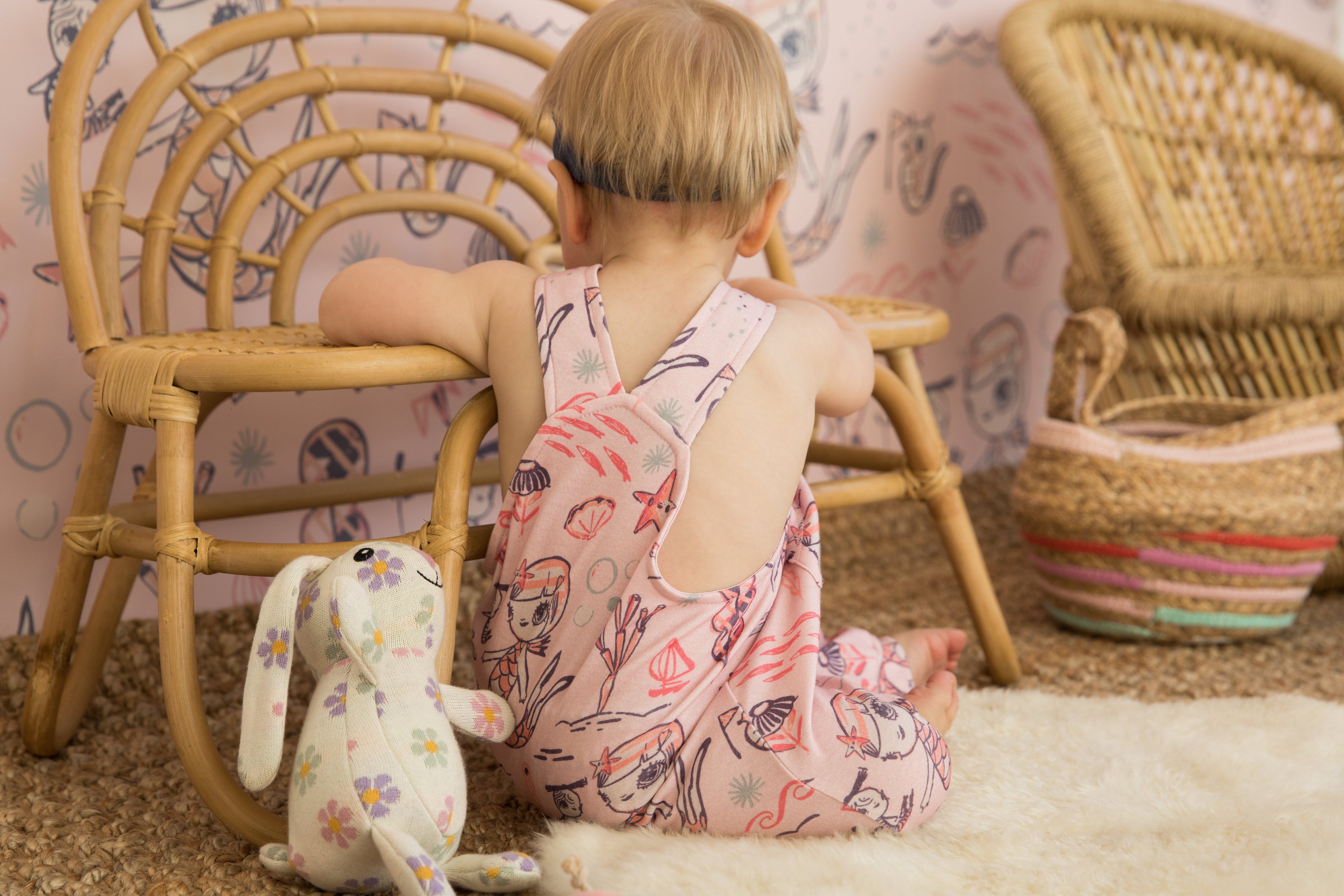 Knit Patterned Bunny Plush