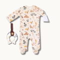 Bamboo Blend Snap Footie & Horseshoe Stroller Toy Set