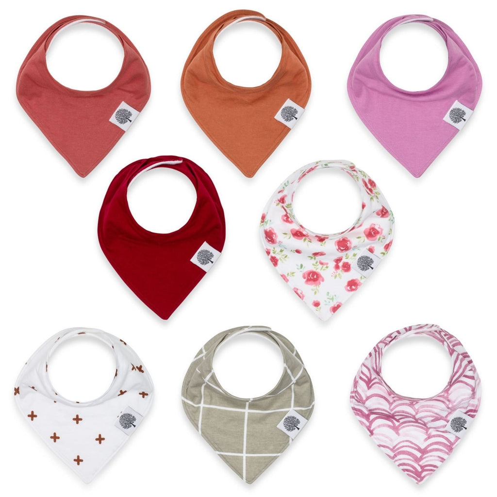 Set de baberos tipo bandana, color rosa (paquete de 8)