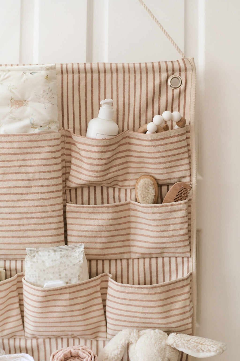 Hanging Wall Organizer — Stripes Away Peony
