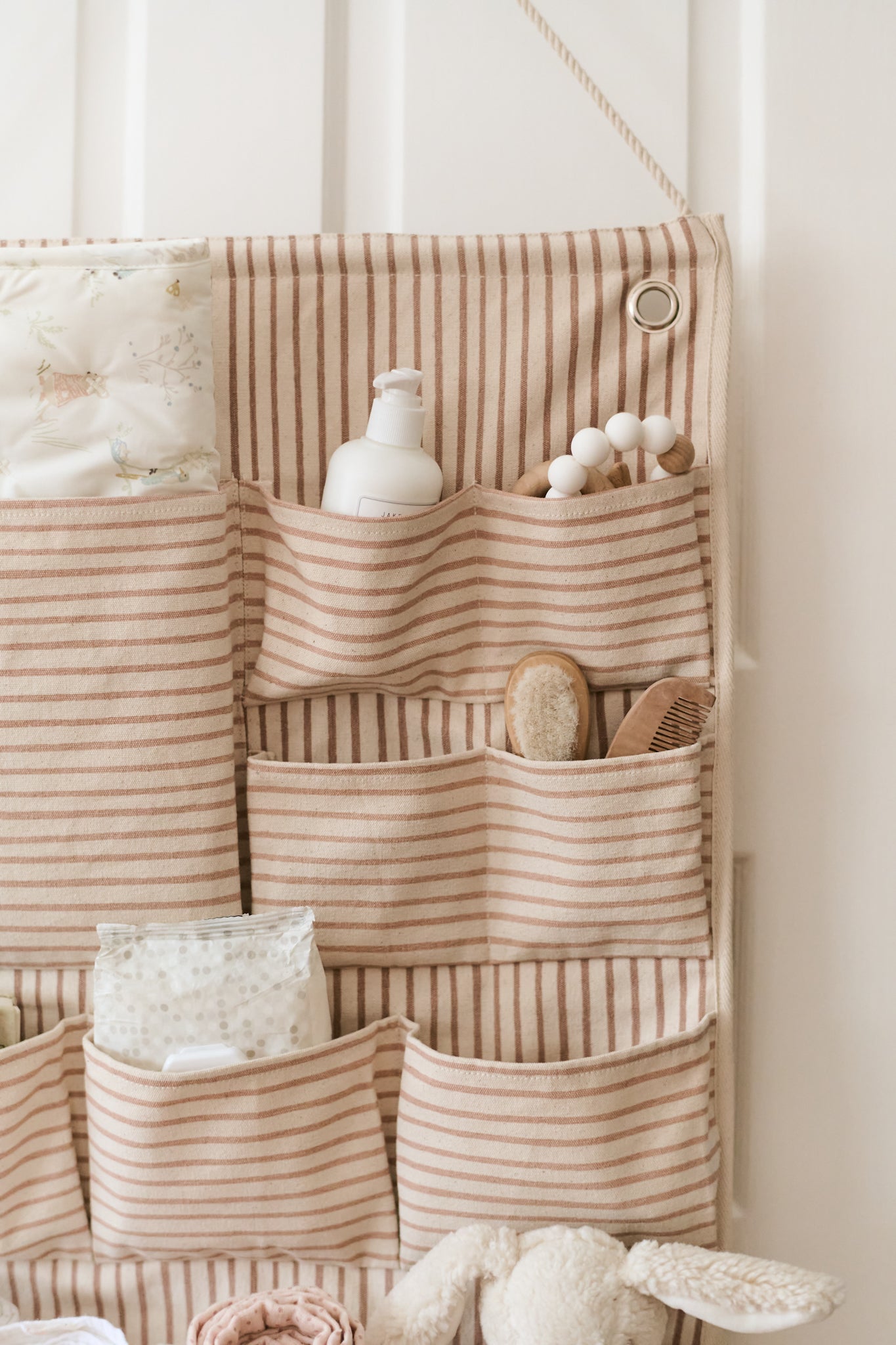 Hanging Wall Organizer — Stripes Away Peony