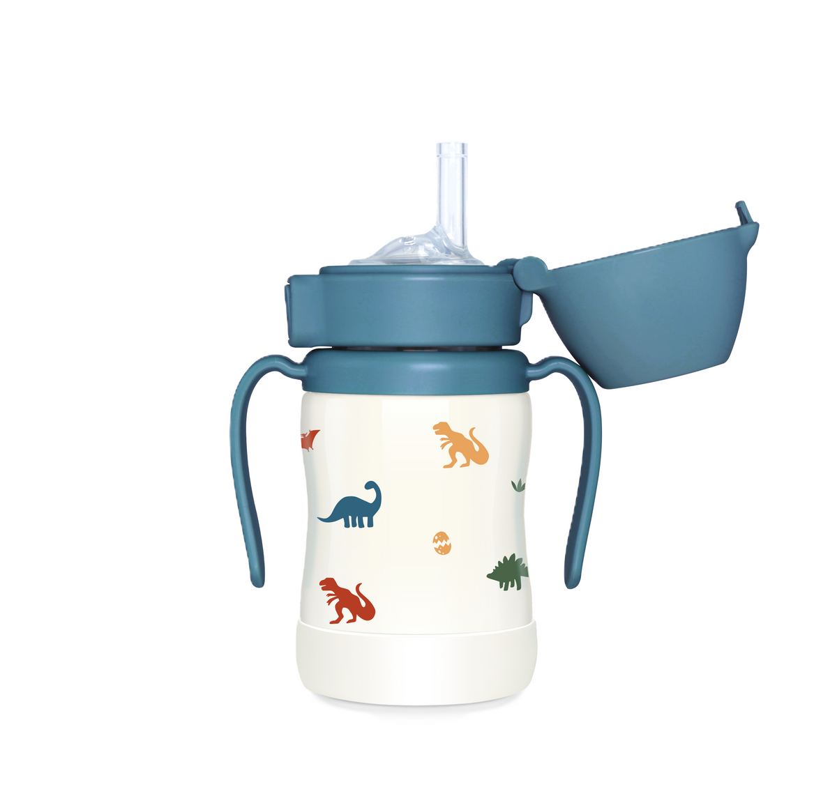Grosmimi Stainless Steel Straw Cup with Flip Top - 6oz (12 Months+)