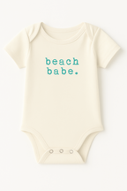 Beach Babe Organic Cotton Baby Bodysuit Short Sleeve