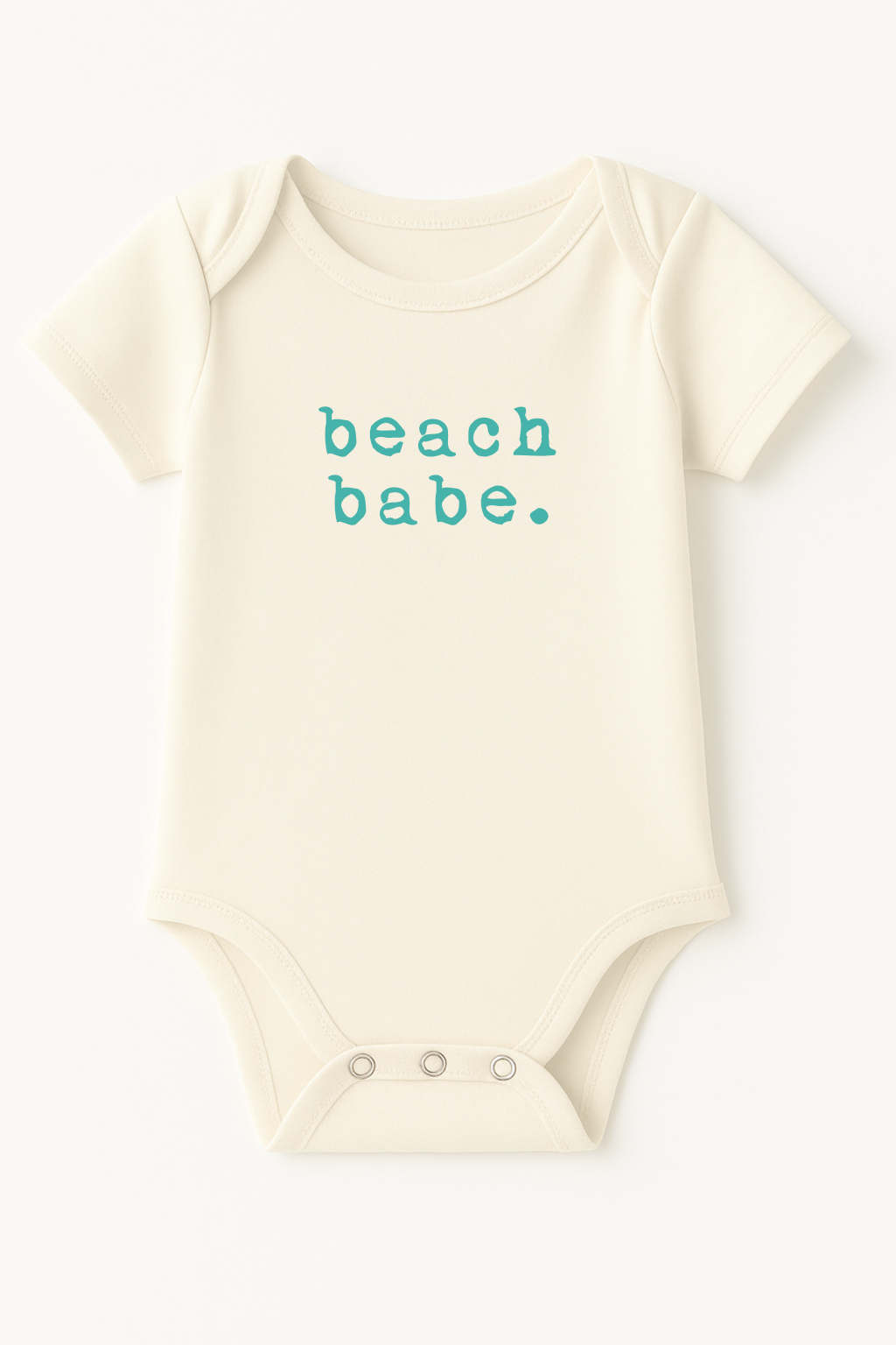 Beach Babe Organic Cotton Baby Bodysuit Short Sleeve